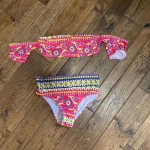 High waisted bikini with mini sleeves